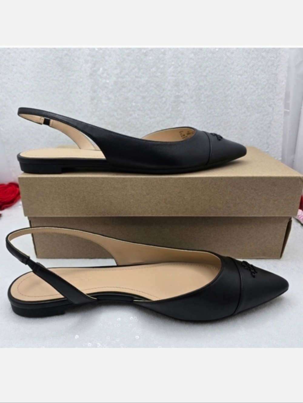 Coach Valerie Classic Slingback Black Leather Slip On Flats Women's 9.5 - Picture 3 of 11